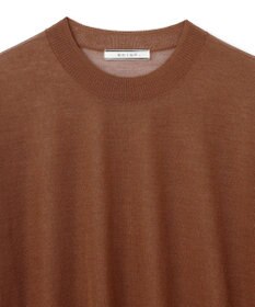 BEIGE， 【洗える】CADDO / シアーウールクルーネックトップス