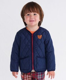 MIKI HOUSE HOT BISCUITS 【80-120cm】 抗菌・抗ウイルス ノーカラー キルティングジャンパー