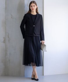 23区 L 【APPLAUDIR】クリアジョーゼット ドットチュールコンビ ドレス