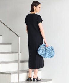 自由区 【洗える】ハイツイストコットンアセテート ニットワンピース