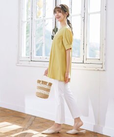 Tiaclasse 【洗える】パフスリーブチュニックブラウス