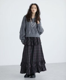 Green Parks ■ＥＳＣＡＲ　フリンジケーブルポップコーンニット