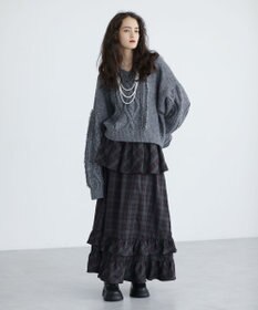 Green Parks ■ＥＳＣＡＲ　フリンジケーブルポップコーンニット