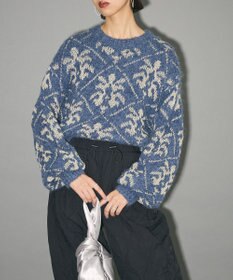 Green Parks ダマスク柄クルーネックニット