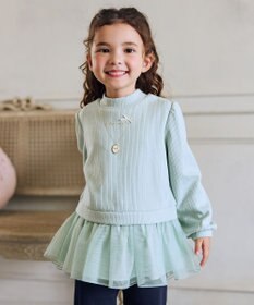 ANY KIDS 裏起毛 ネックレス トレーナー ミント