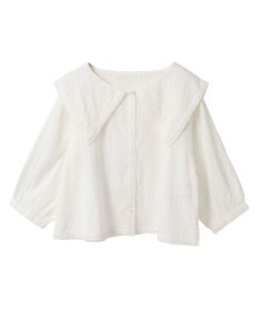 earth music&ecology ビッグカラー刺繍ブラウス