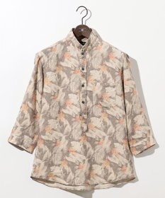JOSEPH ABBOUD ボタニカルプリント7分袖シャツ