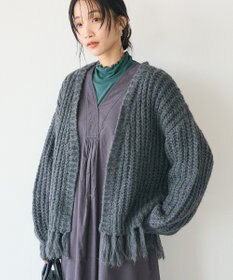 CRAFT STANDARD BOUTIQUE 洗える/フリンジニットカーディガン