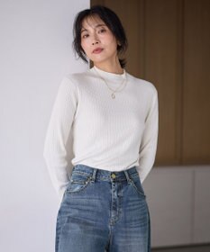 ANY 【洗濯機可】ランダムリブハイネックニット