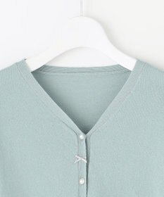 Feroux リボンパール七分袖 カーディガン