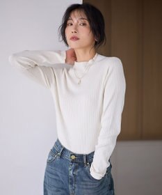 ANY 【洗濯機可】ランダムリブハイネックニット