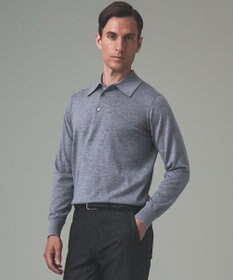 GOTAIRIKU オリジナル設計【洗える/チクチクしにくい/ピリングしにくい】イタリア糸 ハイゲージ  ニットポロ_WOOL100%