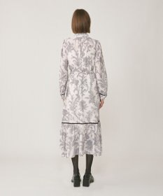 GRACE CONTINENTAL サラサプリントリボン付ワンピース