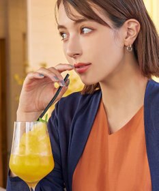 Tiaclasse 【金属アレルギー対応】ストーンフープバインドピアス