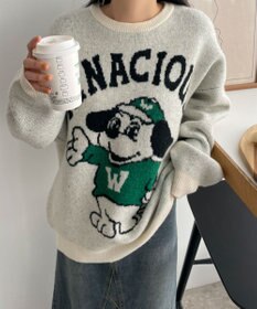 WEGO ファニーグラフィックフラッフィーニットプルオーバー