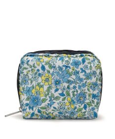 LeSportsac SQUARE COSMETIC/タペストリーフラワーブルー