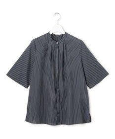 23区 【先行予約】ドライシアーストライプ フロントタック ブラウス