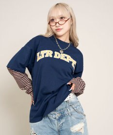 WEGO 【ユニセックス着用ITEM/MLサイズ展開】チェックカレッジグラフィックT（SS）