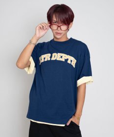 WEGO 【ユニセックス着用ITEM/MLサイズ展開】チェックカレッジグラフィックT（SS）