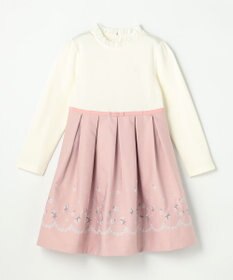 組曲 KIDS 【110-140㎝】 フラワーアーチワンピース＆ボレロジャケットセット