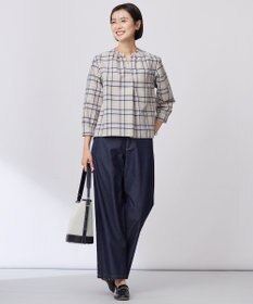 J.PRESS LADIES 【洗える】5ozバージラコンパクト デニム セミワイドパンツ