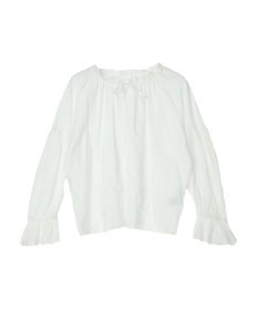 earth music&ecology ギャザーショートブラウス