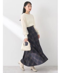 earth music&ecology バックレースアップチェックスカート