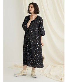 CRAFT STANDARD BOUTIQUE 柄ギャザーマキシワンピース