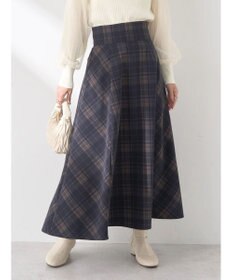 earth music&ecology バックレースアップチェックスカート