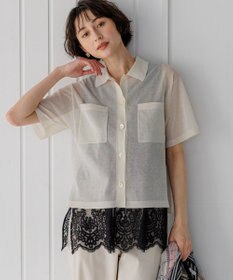 23区 【見上愛さん着用/WEB&一部店舗限定カラーあり】シアー ポロニット アイボリー系
