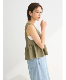 Green Parks ジャガードペプラムＺｉｐベスト