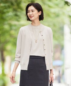 J.PRESS LADIES 【洗える】レーヨンエリートストレッチ クルーネック カーディガン