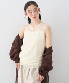 earth music&ecology 接触冷感２ｗａｙレースタンクトップ