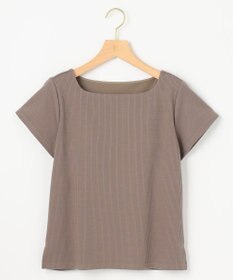 組曲 L 【WEB限定】ストライプジャガード カップ付きTシャツ