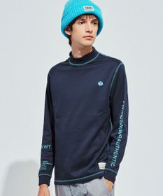 PW CIRCULUS 【裏起毛/防寒】【MEN】ステッチポイント モックネック ネイビー系