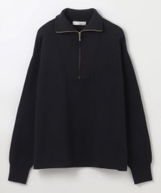 ANY スウェットライクハーフジップニット