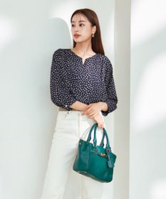 Tiaclasse 【洗える】柄プリントブラウス