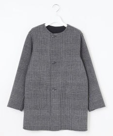 J.PRESS LADIES L 【リバーシブル】ウールナイロン リバー チェック ミドル コート