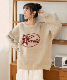 WEGO 【新色追加/ユニセックス着用ITEM/SMLサイズ展開】ジャガードグラフィックプルオーバー（LS）