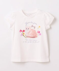 ANY KIDS フォトプリント ネコ Tシャツ