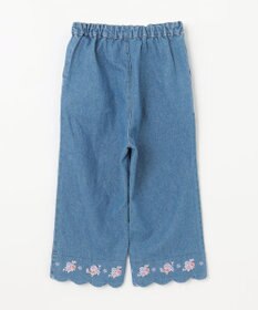 ANY KIDS スカラップ×刺繍デニムパンツ