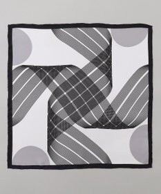 GOTAIRIKU 首にも巻ける【2WAY/日本製】シルク100% ポケットチーフ（幾何学柄）