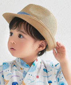 MIKI HOUSE HOT BISCUITS 【48-54cm】 麦わら風 中折れハット