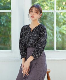 Tiaclasse 【洗える】柄プリントブラウス