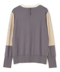 BEIGE， CHLOR / ウールシルク配色クルーネックニット