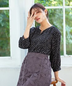 Tiaclasse 【洗える】柄プリントブラウス