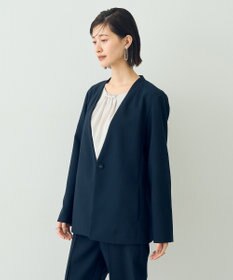 YECCA VECCA ストレッチノーカラージャケット