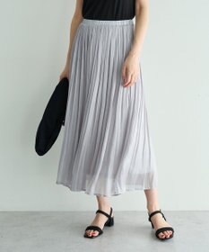 YECCA VECCA シャイニーサテンプリーツスカート