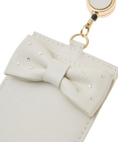 Maison de FLEUR クリアストーンリボンリールパスケース