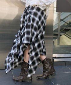 WEGO チェックシャツラップスカート